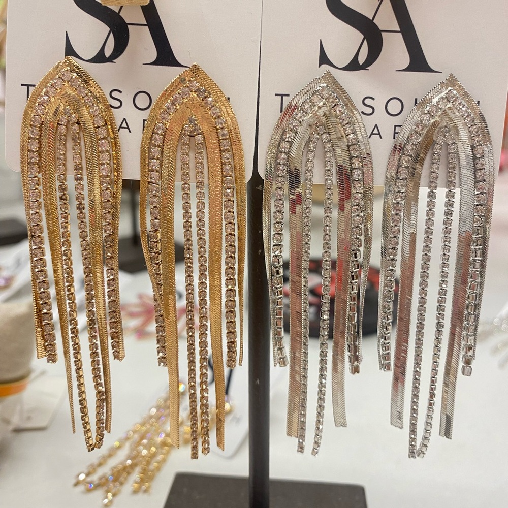 NWT Statement Earrings. Available in Gold & Silver.